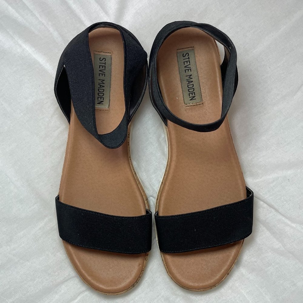 Steve Madden Bandi Elastic Cork Platform Wedge Sa… - image 4